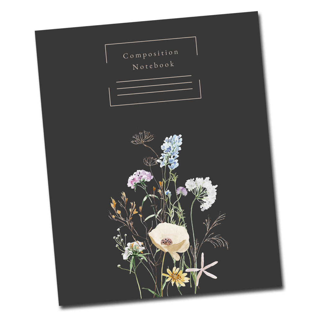 simple wildflower composition notebook for teens for women