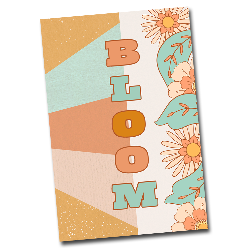 retro floral lined journal for women bloom journal