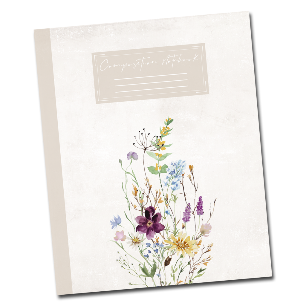 vintage wildflower composition notebook journal